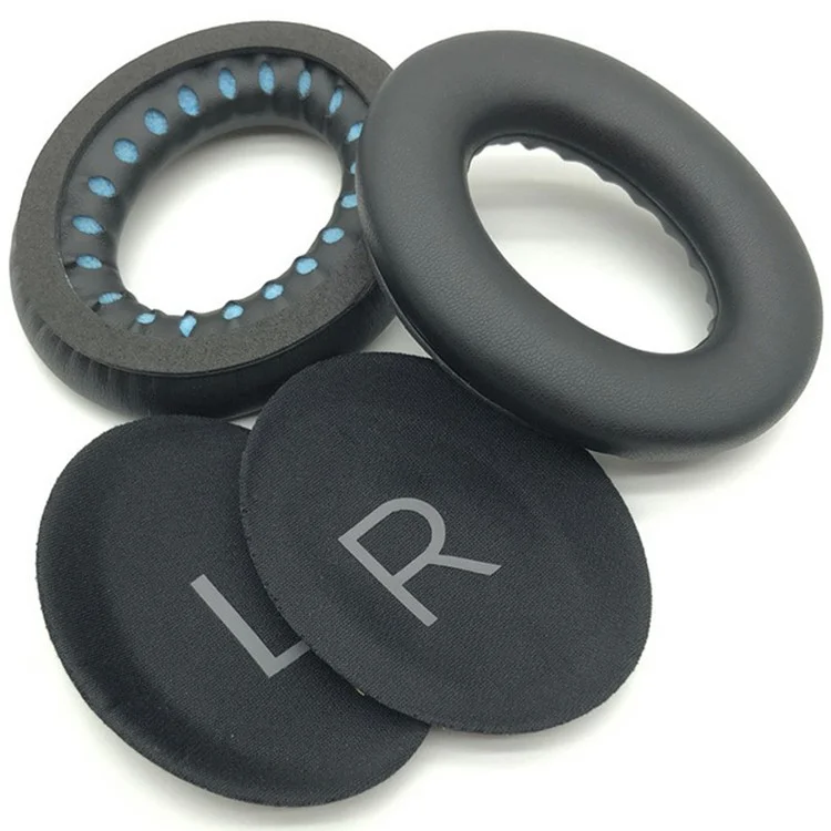 1 Par de Almofadas de Fone de Ouvido para Bose Quietcomfort 45 Almofadas Substitutas de Orelha Almofadas Confortáveis - Preto