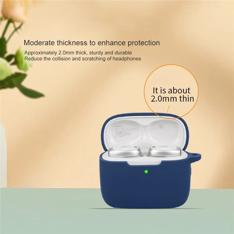 Für Edifier Neodots Silikonhülle mit Verlustschnalle Schutzhülle für Bluetooth-Kopfhörer - Dunkelblau