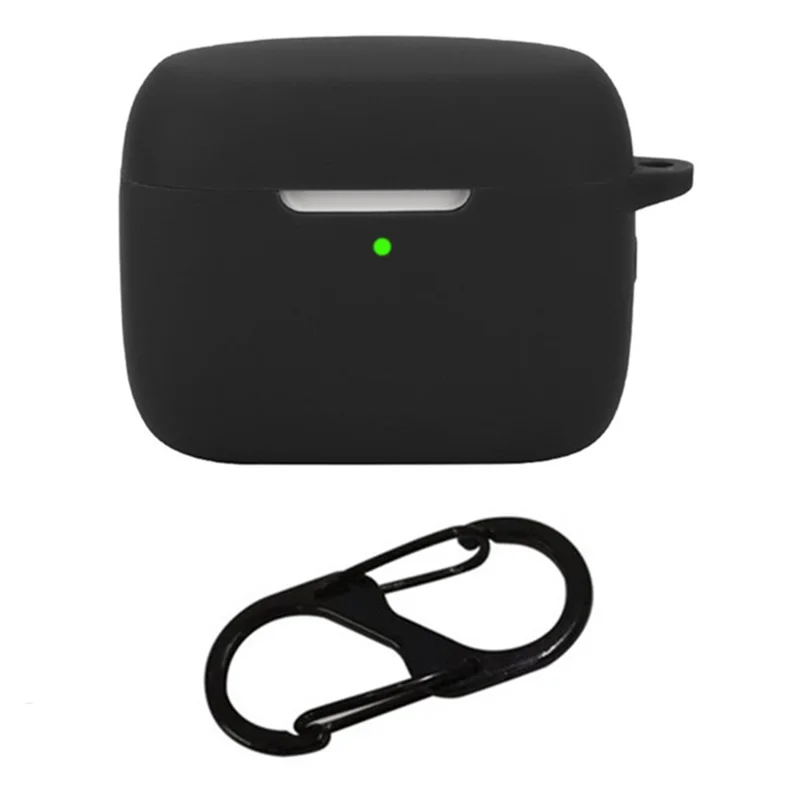 For Edifier NeoDots Silicone Case Cover with Anti Lost Buckle Bluetooth-compatible Earphones Protective Sleeve - Black
