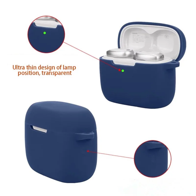 For Edifier NeoDots Silicone Case Cover with Anti Lost Buckle Bluetooth-compatible Earphones Protective Sleeve - Black