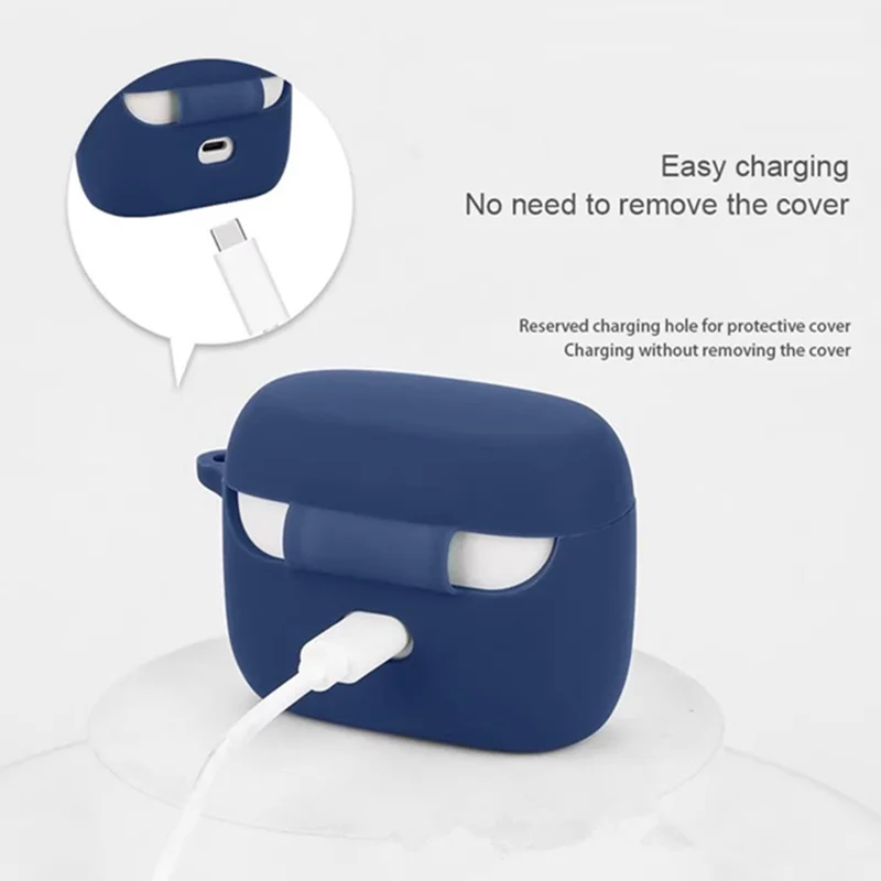 For Edifier NeoDots Silicone Case Cover with Anti Lost Buckle Bluetooth-compatible Earphones Protective Sleeve - Black
