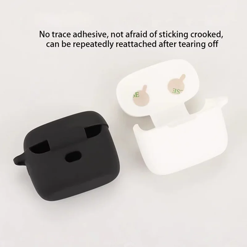 For Edifier NeoDots Silicone Case Cover with Anti Lost Buckle Bluetooth-compatible Earphones Protective Sleeve - Black