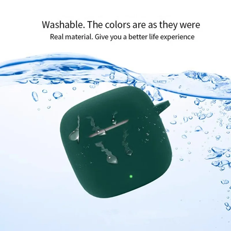 Чехол для Bluetooth-наушников Huawei Freebuds SE 3 с противоугонной пряжкой и силиконовой защитной крышкой - черно-зеленый