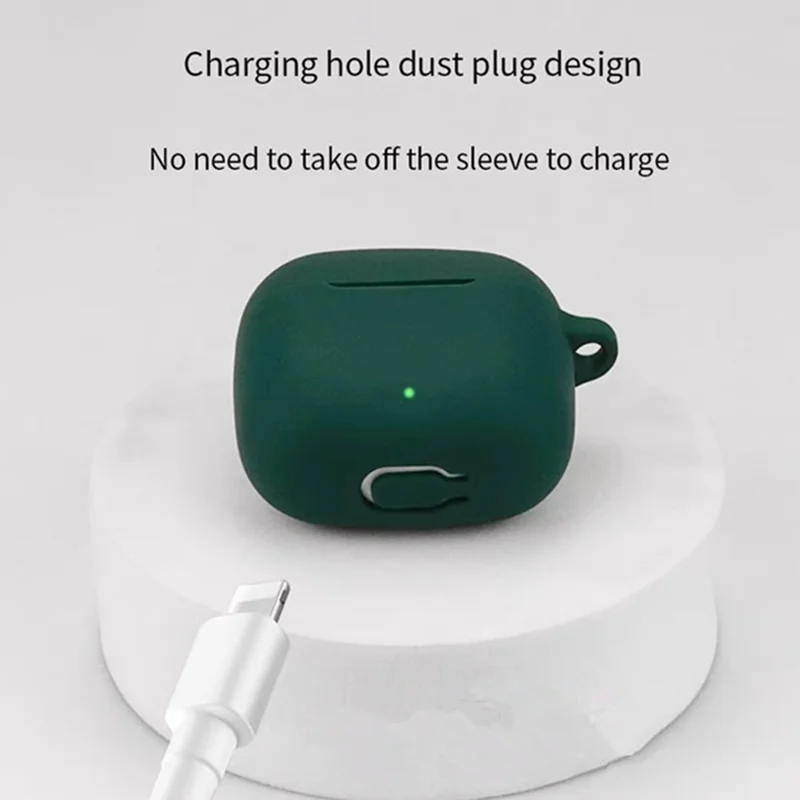 Чехол для Bluetooth-наушников Huawei Freebuds SE 3 с противоугонной пряжкой и силиконовой защитной крышкой - черно-зеленый
