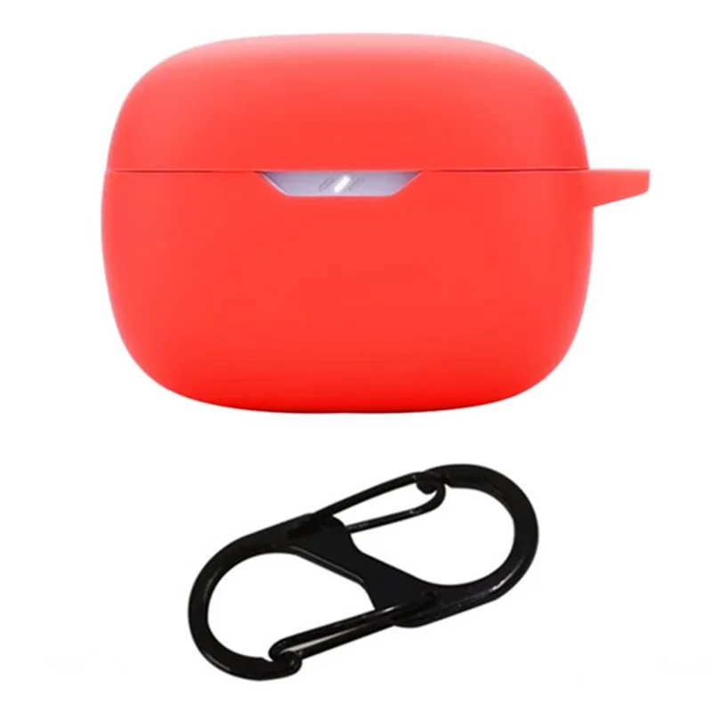 For JBL Wave Beam 2 Bluetooth-compatible Earphones Case with Anti Lost Buckle Silicone Protective Cover - Red