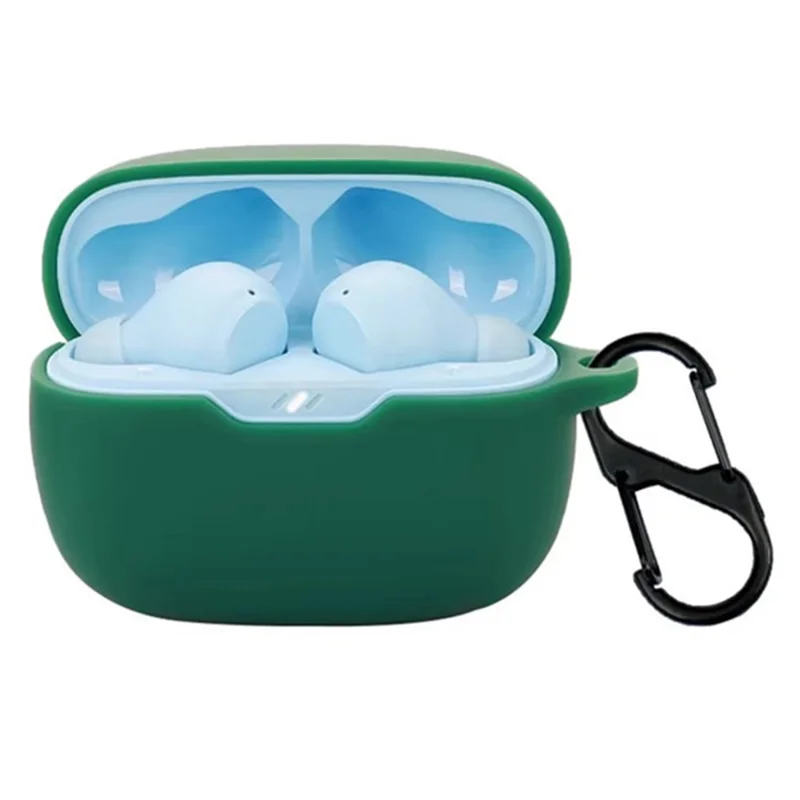 For JBL Wave Beam 2 Bluetooth-compatible Earphones Case with Anti Lost Buckle Silicone Protective Cover - Red