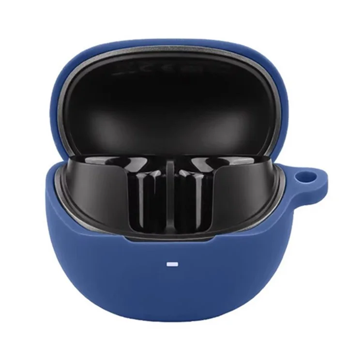 For QCY AilyBuds Pro+ Bluetooth-compatible Earphones Case with Anti Lost Buckle Silicone Protective Cover - Dark Blue