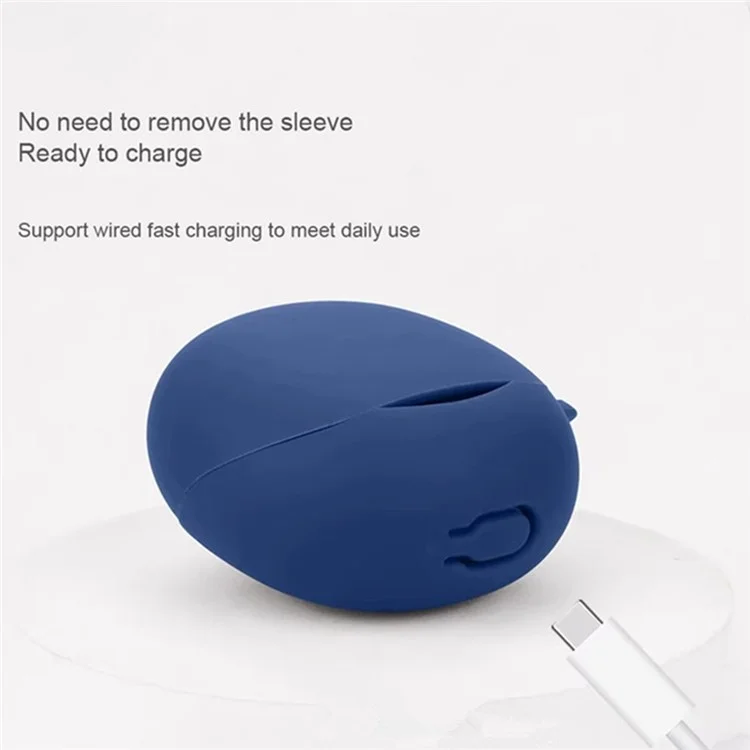 Funda protectora de silicona con hebilla antirrobo para auriculares Bluetooth QCY Ailybuds Clear - Azul oscuro