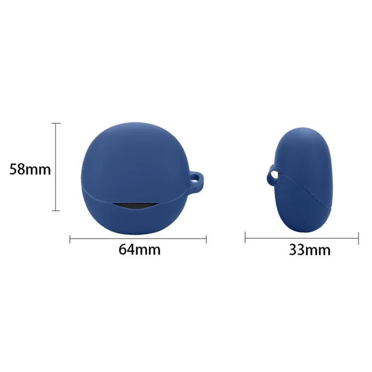 Funda protectora de silicona con hebilla antirrobo para auriculares Bluetooth QCY Ailybuds Clear - Azul oscuro