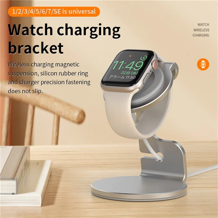 For Apple Watch Wireless Charging Bracket Aluminum Alloy Charger Dock Stand - Black