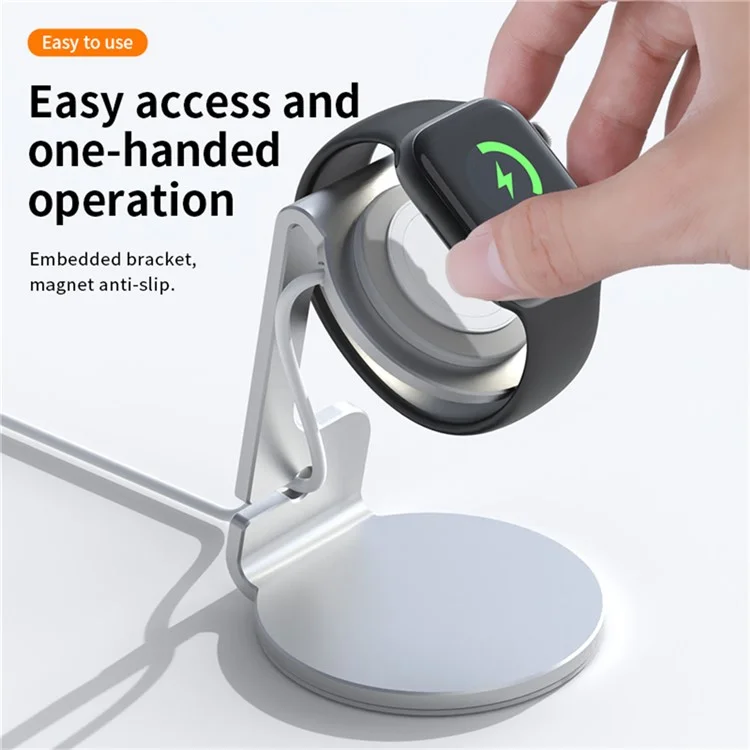 For Apple Watch Wireless Charging Bracket Aluminum Alloy Charger Dock Stand - Black