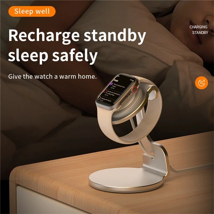 For Apple Watch Wireless Charging Bracket Aluminum Alloy Charger Dock Stand - Black