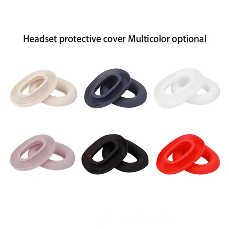 Ensemble de protection pour casque Sony WH-1000XM5 - Housse de bandeau + Housse d'oreillette extérieure + Étui en silicone pour coussinet d'oreille - Gris rose
