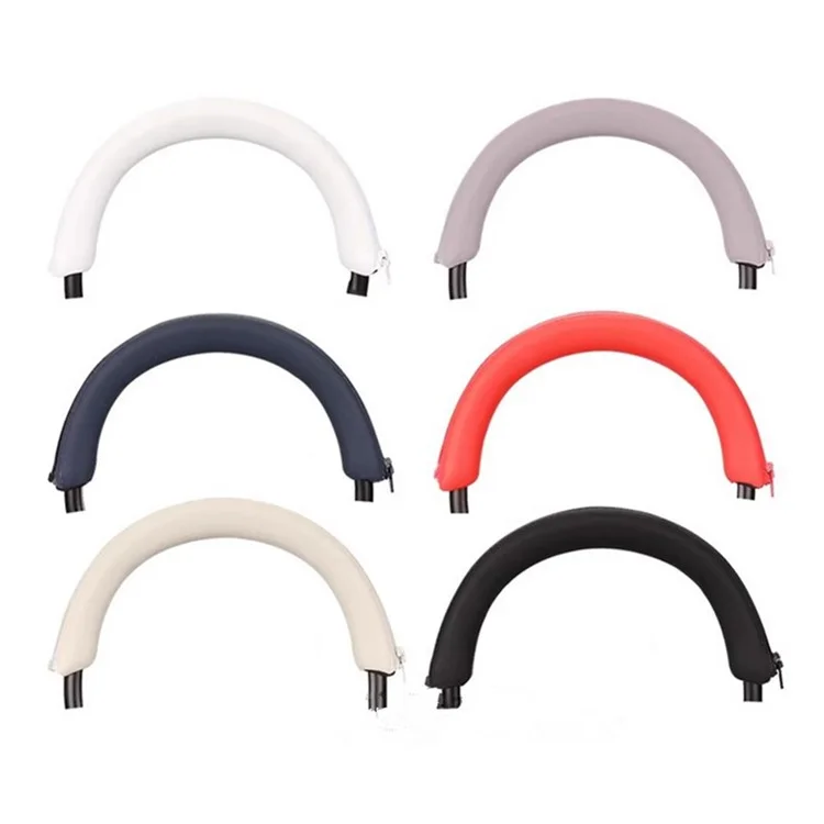 Ensemble de protection pour casque Sony WH-1000XM5 - Housse de bandeau + Housse d'oreillette extérieure + Étui en silicone pour coussinet d'oreille - Gris rose