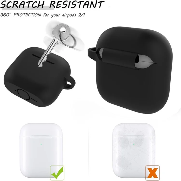 For AirPods 4 Silicone Case 3 in 1 Protective Cover Set with Strap + Keychain - Purple