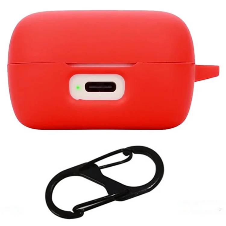For Sennheiser ACCENTUM Silicone Case with Anti Lost Buckle Bluetooth-compatible Earphones Protective Cover - Red
