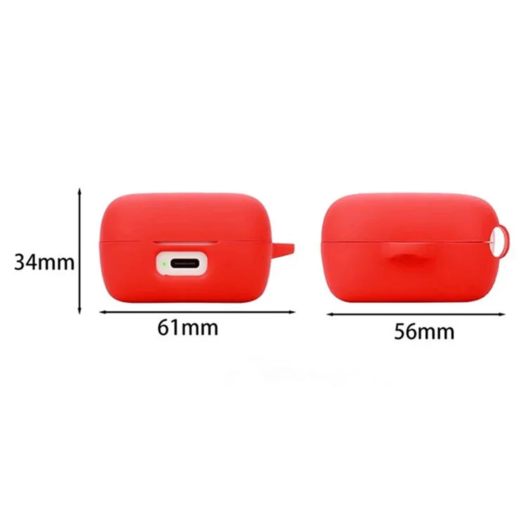 For Sennheiser ACCENTUM Silicone Case with Anti Lost Buckle Bluetooth-compatible Earphones Protective Cover - Red