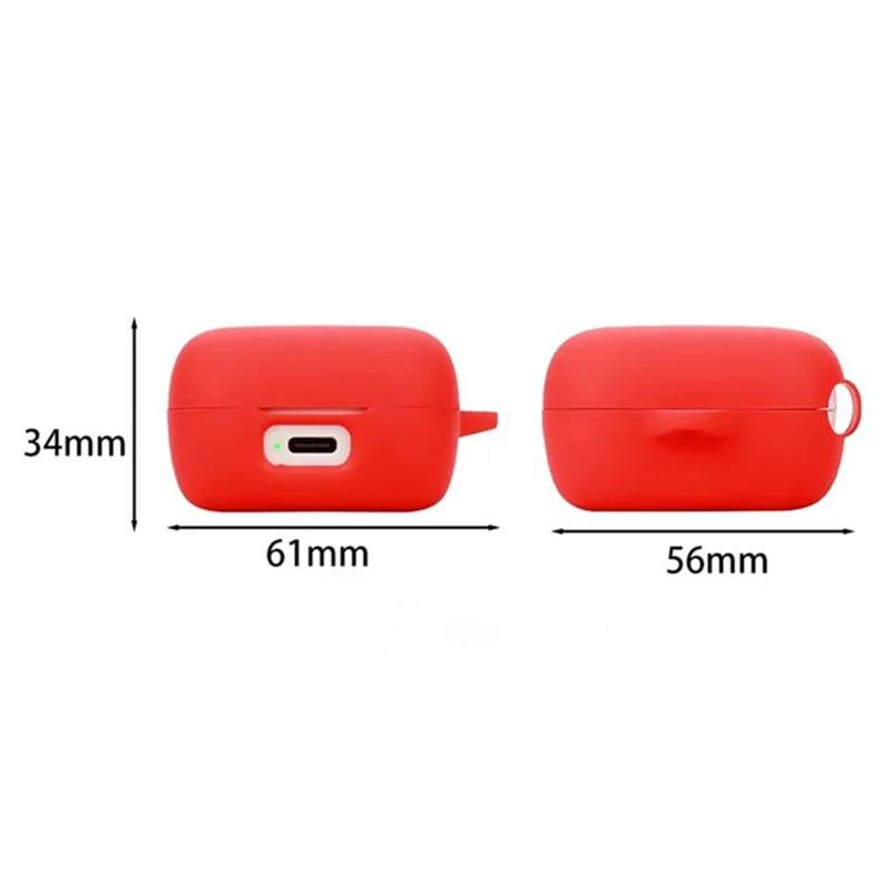 For Sennheiser ACCENTUM Silicone Case with Anti Lost Buckle Bluetooth-compatible Earphones Protective Cover - Blackish Green