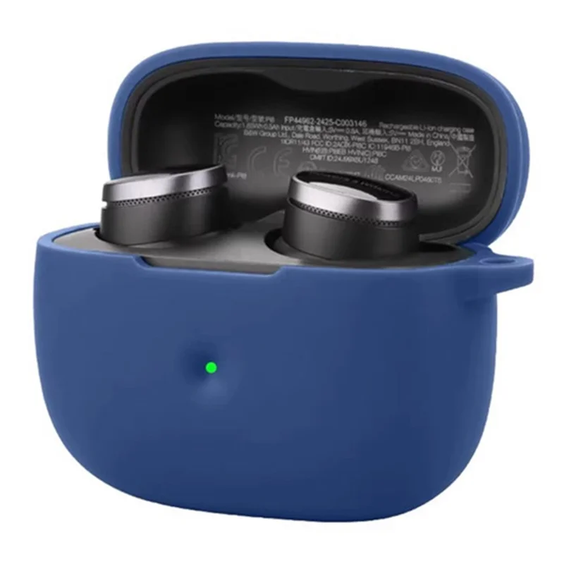 For Bowers & Wilkins Pi8 Silicone Case with Anti Lost Buckle Bluetooth-compatible Earphones Protective Cover - Black