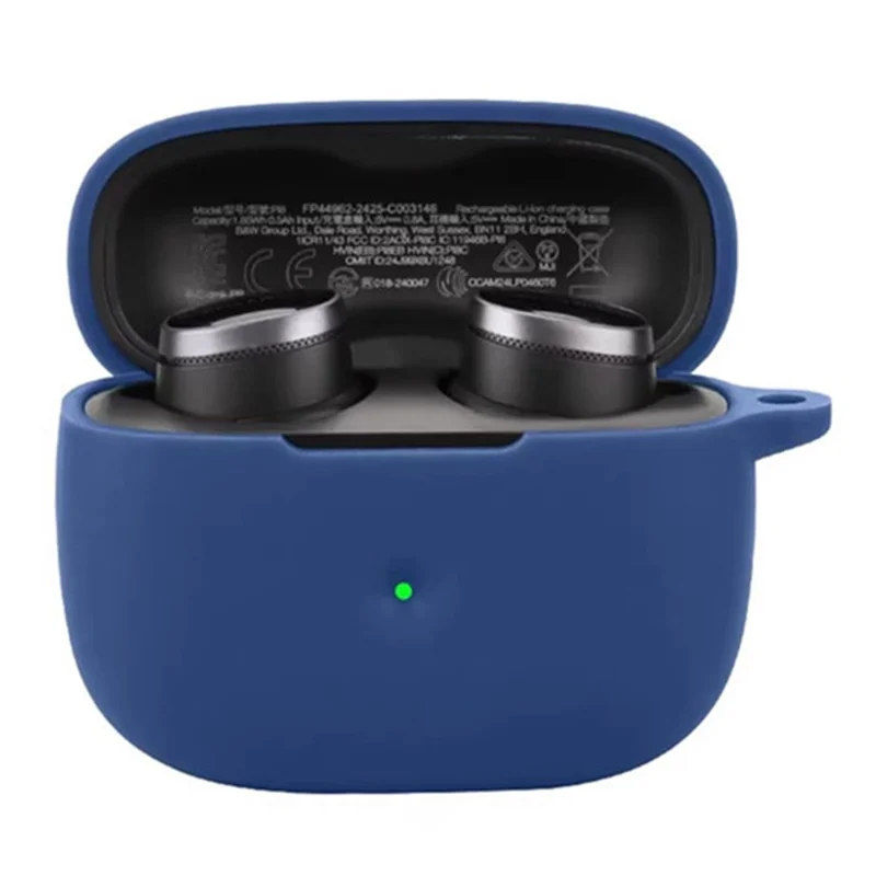 For Bowers & Wilkins Pi8 Silicone Case with Anti Lost Buckle Bluetooth-compatible Earphones Protective Cover - Black