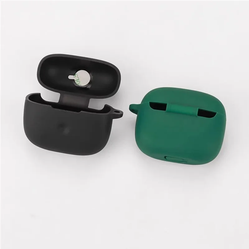 For Bowers & Wilkins Pi8 Silicone Case with Anti Lost Buckle Bluetooth-compatible Earphones Protective Cover - Black