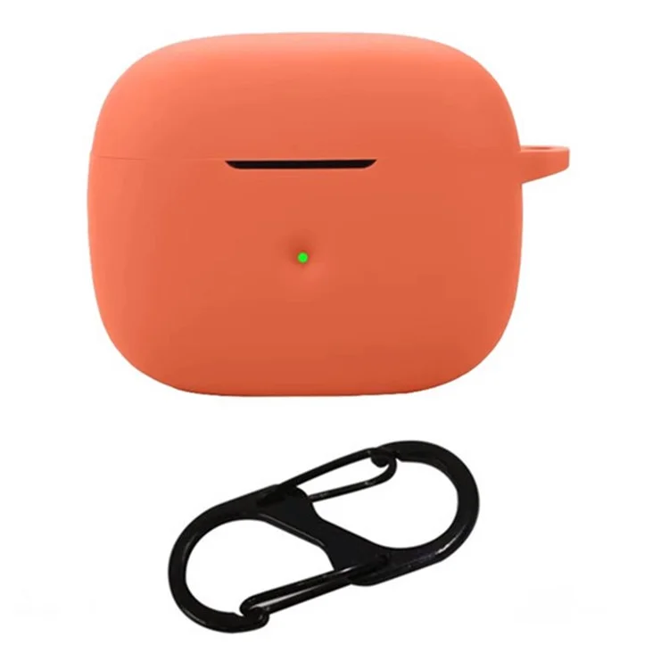 For Bowers & Wilkins Pi6 Silicone Case with Anti Lost Buckle Bluetooth-compatible Earphones Protective Cover - Orange