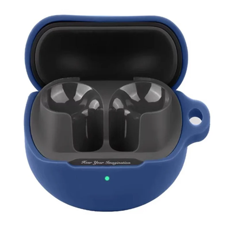 For SoundPEATS Air5 Lite Silicone Case with Anti Lost Buckle Bluetooth-compatible Earphones Protective Cover - Dark Blue
