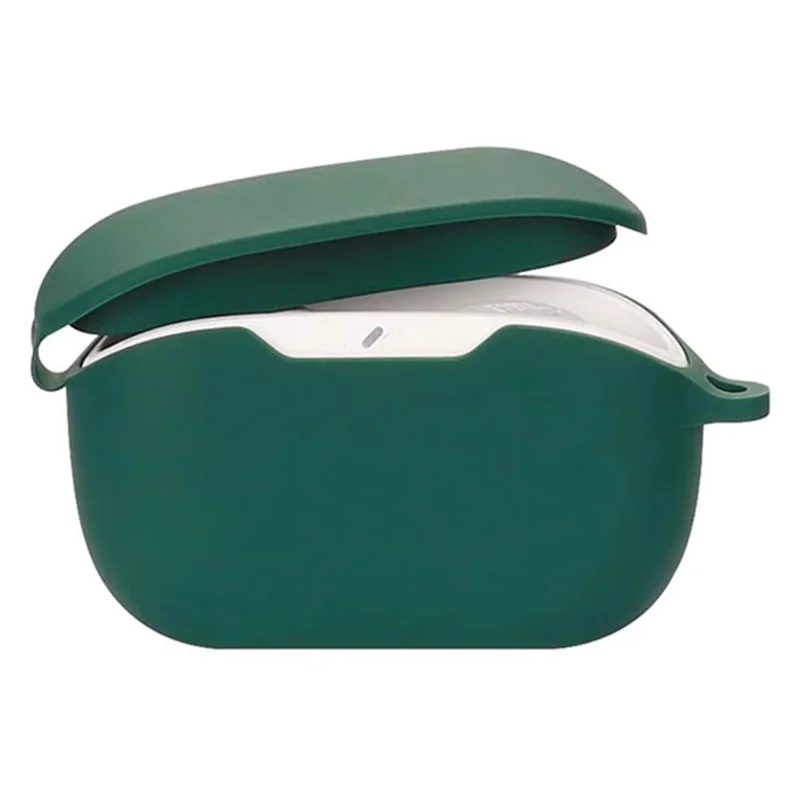 For JBL Wave Buds 2 Silicone Case with Anti Lost Buckle Bluetooth-compatible Earphones Protective Cover - Blackish Green