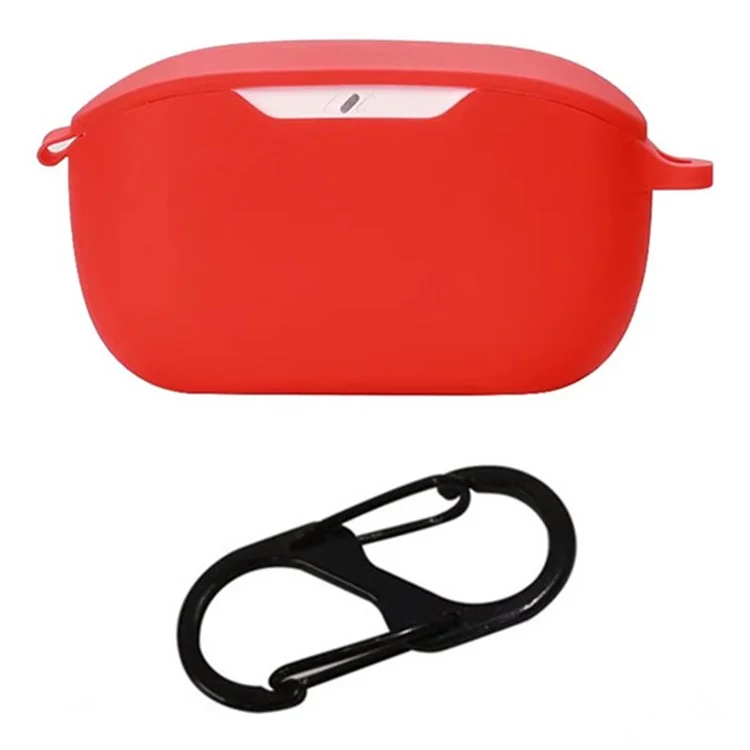 For JBL Wave Buds 2 Silicone Case with Anti Lost Buckle Bluetooth-compatible Earphones Protective Cover - Red
