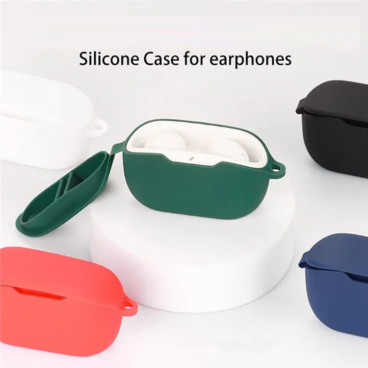 For JBL Wave Buds 2 Silicone Case with Anti Lost Buckle Bluetooth-compatible Earphones Protective Cover - Red