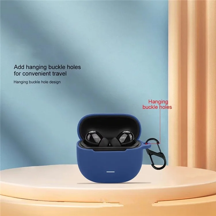 Per Xiaomi Redmi Buds 5C Cover in Silicone con Fibbia Antismarrimento per Cuffie Bluetooth - Blu Scuro
