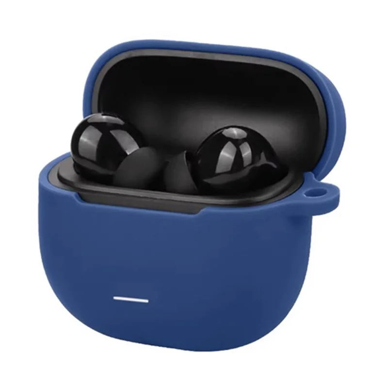 For Xiaomi Redmi Buds 5C Silicone Case with Anti Lost Buckle Bluetooth-compatible Earphones Protective Cover - Black