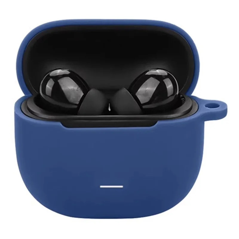 For Xiaomi Redmi Buds 5C Silicone Case with Anti Lost Buckle Bluetooth-compatible Earphones Protective Cover - Black