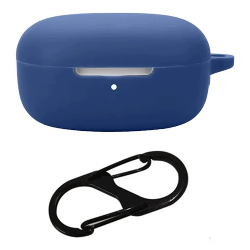 For Xiaomi Redmi Buds SE Silicone Case with Anti Lost Buckle Bluetooth-compatible Earphones Protective Cover - Dark Blue