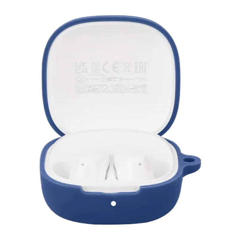 For Xiaomi Redmi Buds SE Silicone Case with Anti Lost Buckle Bluetooth-compatible Earphones Protective Cover - Dark Blue