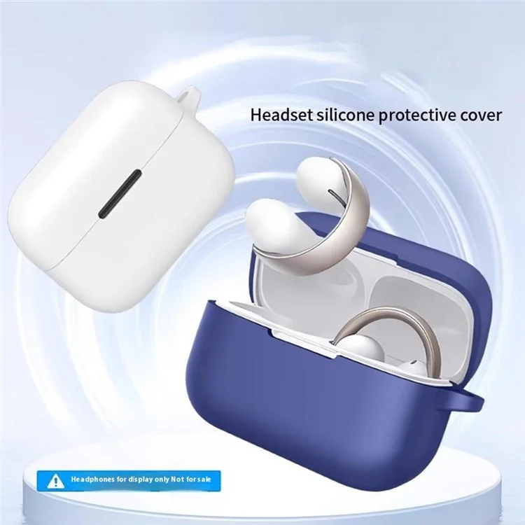 For Anker Soundcore Aero Clip Silicone Case with Anti Lost Buckle Bluetooth-compatible Earphones Protective Cover - Red