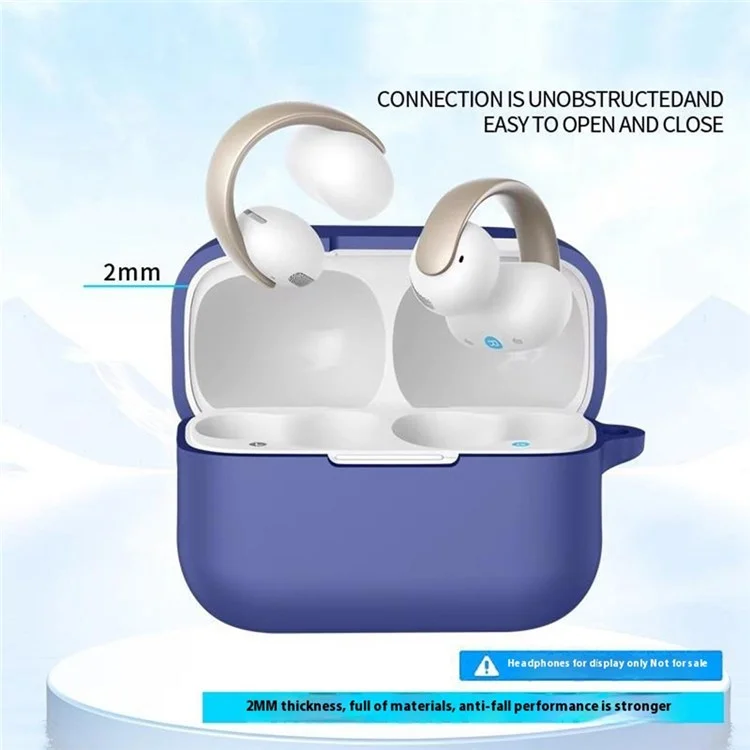 For Anker Soundcore Aero Clip Silicone Case with Anti Lost Buckle Bluetooth-compatible Earphones Protective Cover - Red