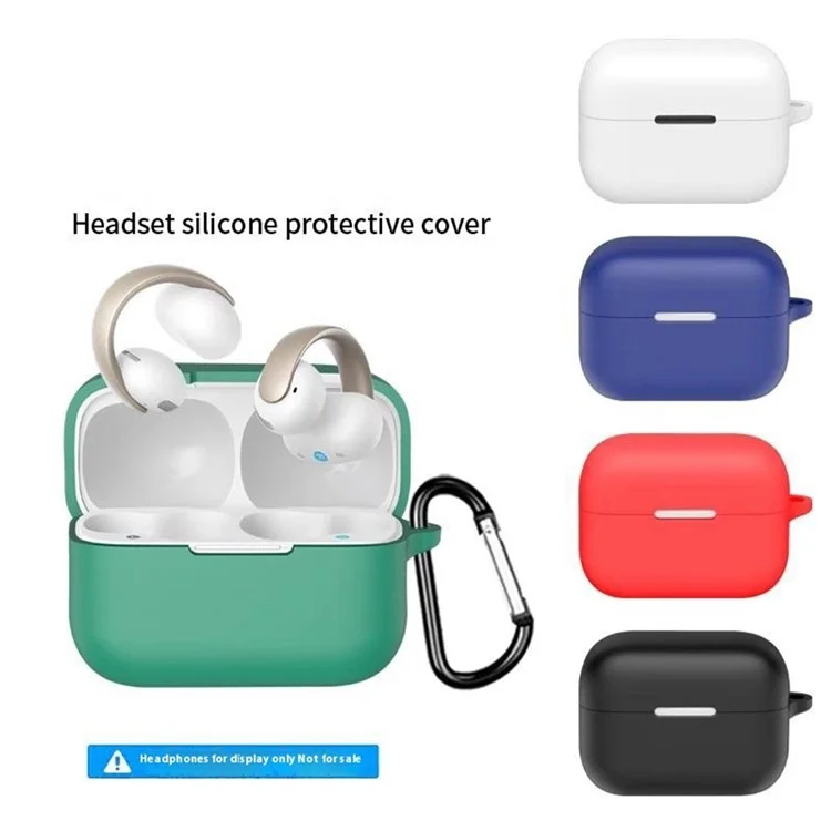 For Anker Soundcore Aero Clip Silicone Case with Anti Lost Buckle Bluetooth-compatible Earphones Protective Cover - Red