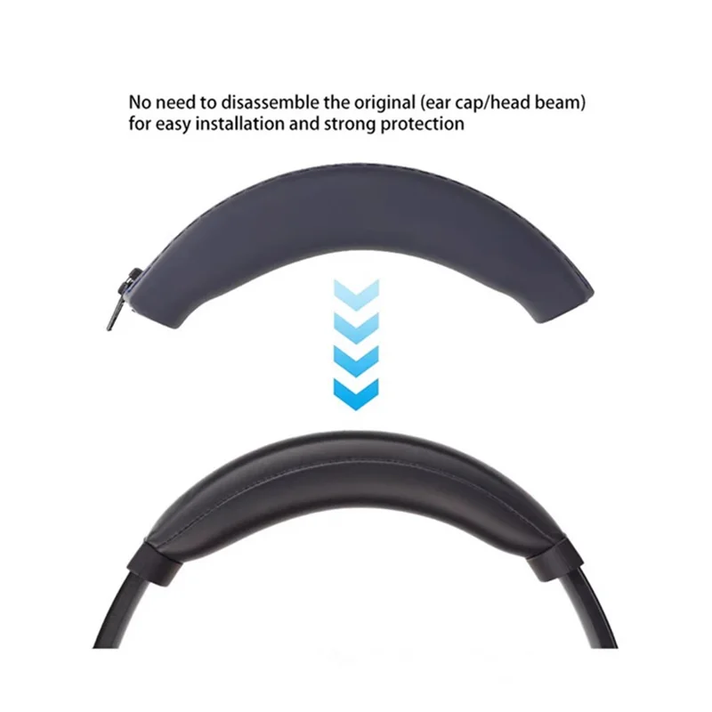 For Sony WH-1000XM3 / WH-1000XM4 Silicone Case Set with Headband Cover Headphone Protective Earpads Caps - White