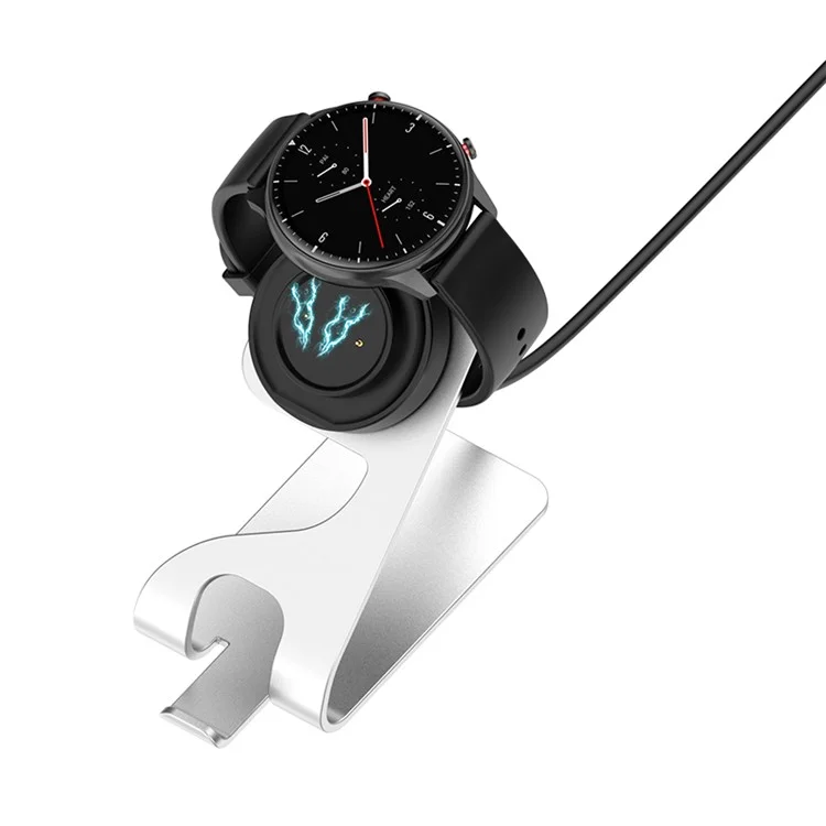 Aluminum Alloy Bracket Charging Dock Smart Watch Charger for Huami Amazfit GTS 2 Mini / Bip 3 / GTR Mini (A2174) - Silver