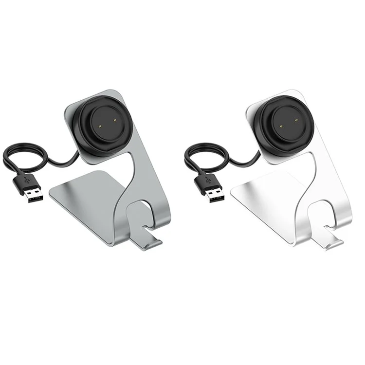 Aluminum Alloy Bracket Charging Dock Smart Watch Charger for Huami Amazfit GTS 2 Mini / Bip 3 / GTR Mini (A2174) - Silver
