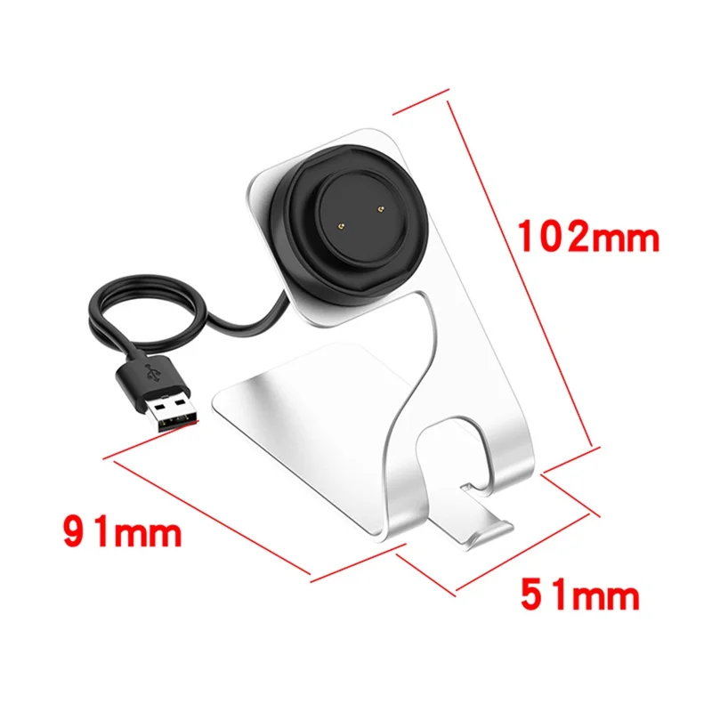Aluminum Alloy Bracket Charging Dock Smart Watch Charger for Huami Amazfit GTS 2 Mini / Bip 3 / GTR Mini (A2174) - Grey