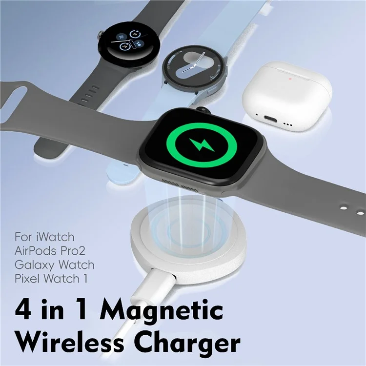 Cargador inalámbrico U30 para Apple Watch / AirPods / Samsung Galaxy Watch / Google Pixel Watch Adaptador de carga magnético