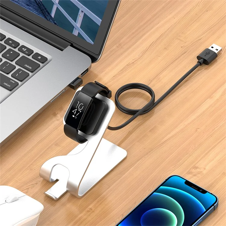Smart Watch Charging Stand Metal Bracket for Fitbit Inspire/Inspire HR/Ace 2 - Silver