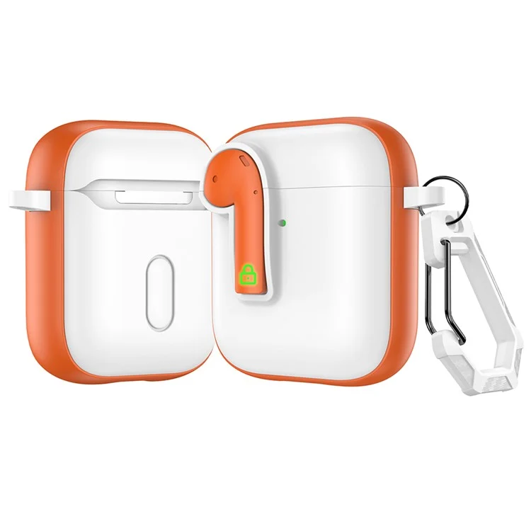 Cover Colorato per Auricolari AirPods con Custodia di Ricarica Wireless (2019) / AirPods con Custodia di Ricarica (2016) - Bianco / Arancione