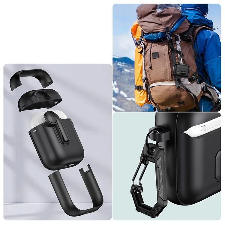 Cover Colorato per Auricolari AirPods con Custodia di Ricarica Wireless (2019) / AirPods con Custodia di Ricarica (2016) - Bianco / Arancione