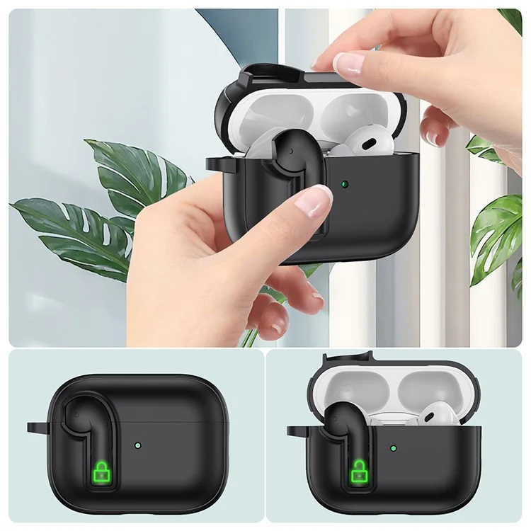 Funda para AirPods Pro 2 con Cierre de Colores Antichoque de TPU + PC con Mosquetón - Blanco / Naranja