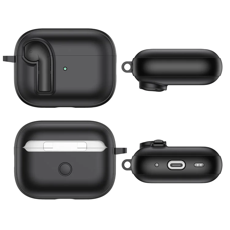 Funda para AirPods Pro 2 con Cierre de Colores Antichoque de TPU + PC con Mosquetón - Blanco / Naranja
