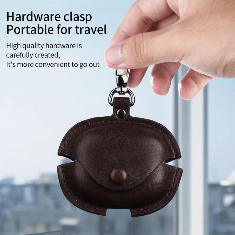 For Xiaomi Redmi Buds 6 Pro Earphone Case Business Leather + PC Protective Cover - Red