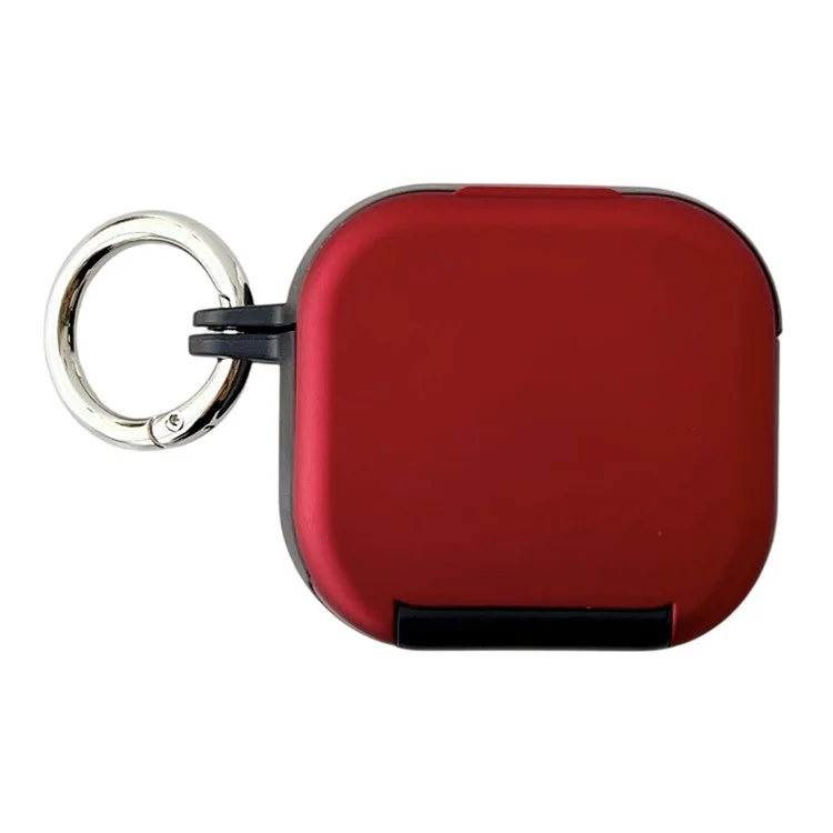 Funda Protectora PC + TPU para AirPods 4 con Gancho para Estuche de Carga de Auriculares TWS - Rojo